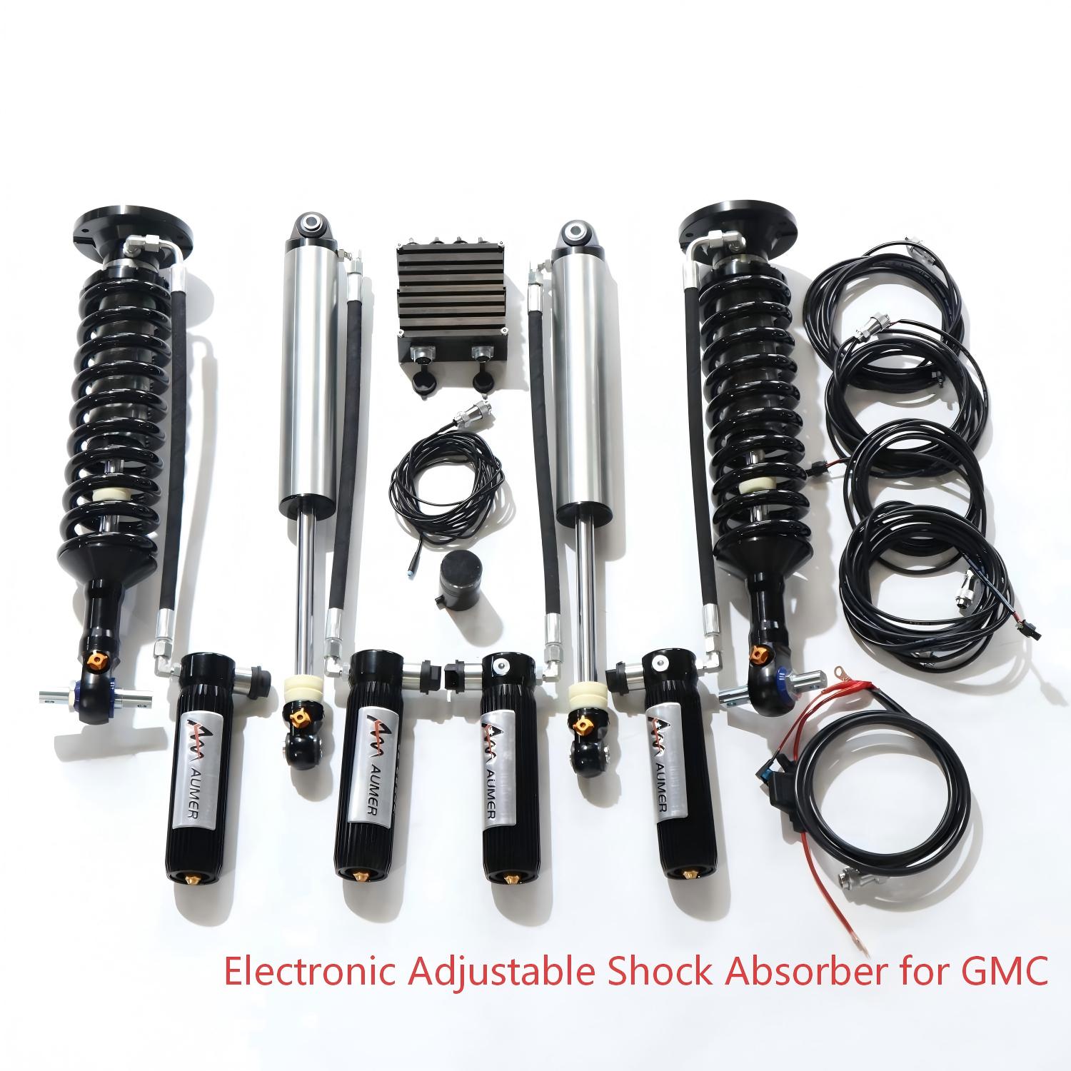 Aumer GMC Remote Electronic Adjustable Shock Absorber 4x4 Off Road Suspension Lift Kit for Suburban Tahoe Yukon GMC Sierra Silverado