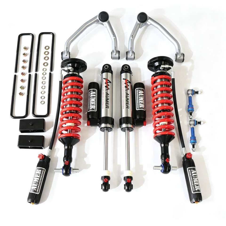 Aumer D Series 4x4 Rebound and Compression Adjustable Shock Absorber Lift Suspension for Chevy Silverado 1500 2019+ GMC Sierra